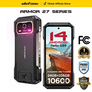 Ulefone Rugged Smartphone, Armor 27 10600mAh/33W Unlocked Cell Phone (12GB+256GB), MTK Helio G99 Android 14, 50MP+64MP Night Vision, 6.78" FHD+ 120Hz, IP68/69K Waterproof Dual SIM Smartphone NFC