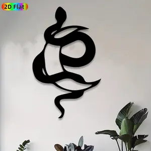1pc Serpent Metal Wall Art, Sleek Serpent Statue Mural, Ideal Gift for Halloween, New Year, Wildlife Decor Enthusiasts, Rust-Resistant Metal Wall Decor Wall Sculptures, Perfect for Outdoor Fence & Indoor Wall Serpent Art Enthusiasts