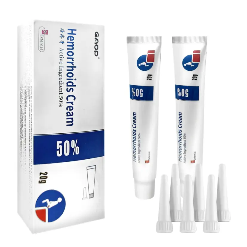 Ginseng Blend Hemorrhoid Cream - 20g Travel Size, All-Natural Fragrance-Free Balm with Hygienic No-Hand Applicator for Fast Cooling Relief, Easy to Use, Apply Twice Daily, Pain Relief Balm, Treatment