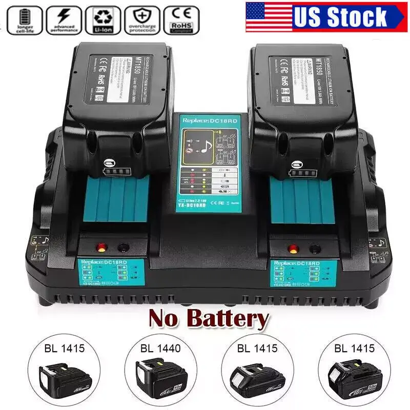 For Makita 18 Volt LXT Li-Ion Dual Port Rapid Optimum Battery Charger NEW
