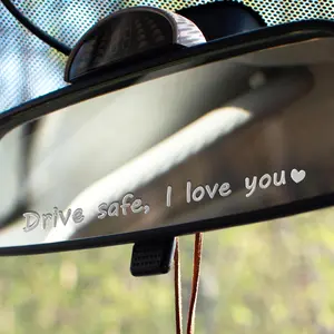 4PCS come home safe my love Vinyl Car Rearview Mirror Sticker Decal for Women Universal Car Decoration Accessories for Girlfriend Boyfriend Wife