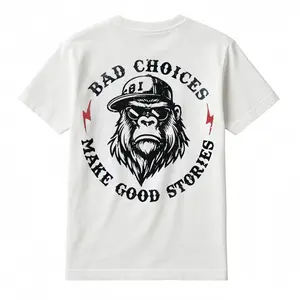 BAD CHOICES MAKE GOOD STORIES Chimpanzee Print Men's T-shirt Short sleeve