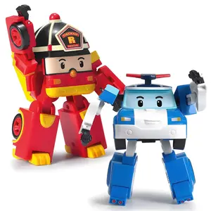 Robocar Poli Toys 2 Pack 4" Transformable Car Toy, Rescue Team Emergency Vehicle Toys, Holiday Birthday Rescue Car Toys Gift for Boys Girls