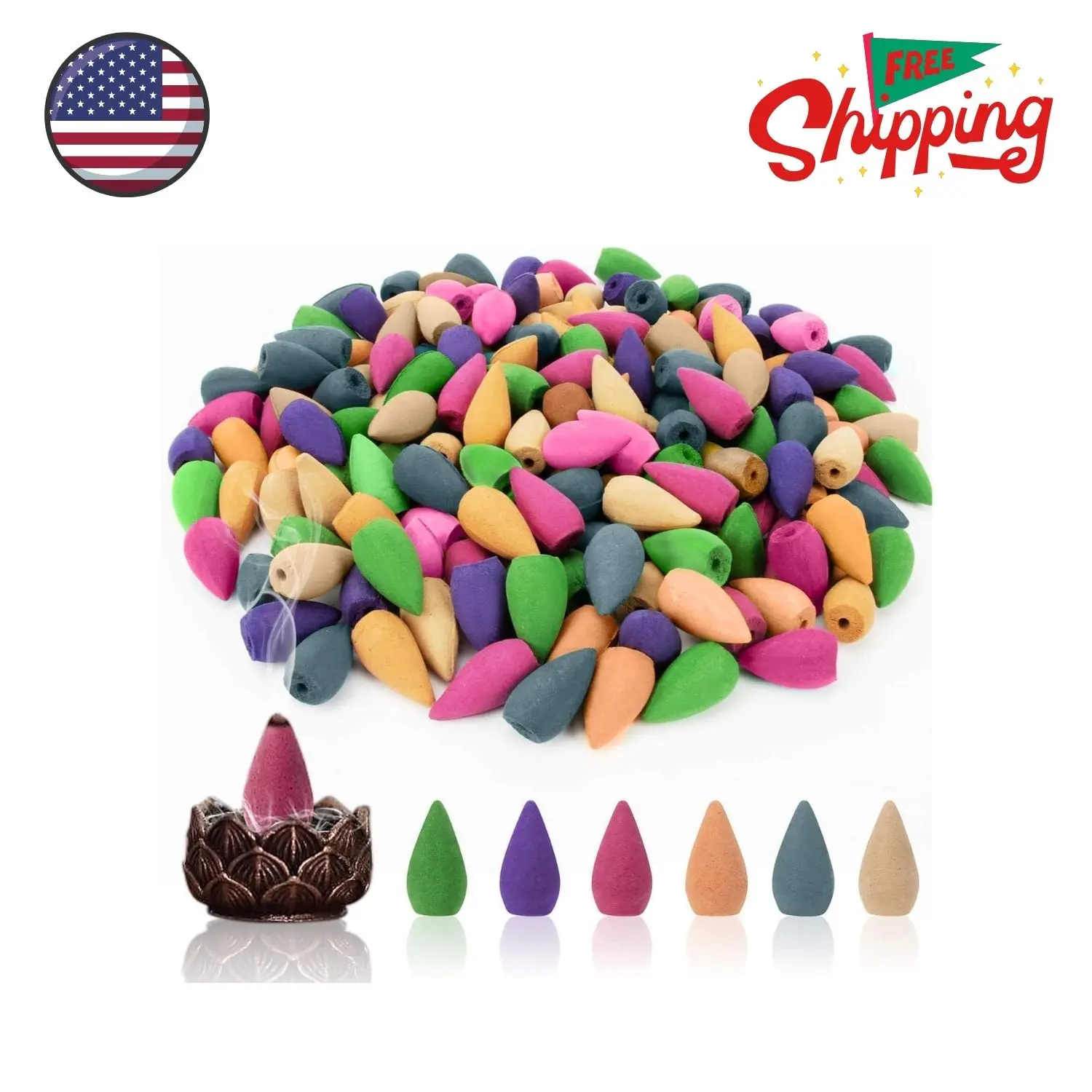 Backflow Incense Cones - 108 PCS Waterfall Incense Cones