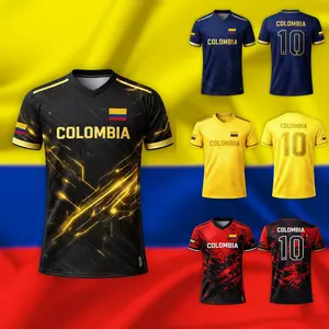 Colombia Inspired Soccer Jersey, Glowing Graphic Football Shirt, Colombian Pride Sports Apparel, Best Unisex Fan Gift