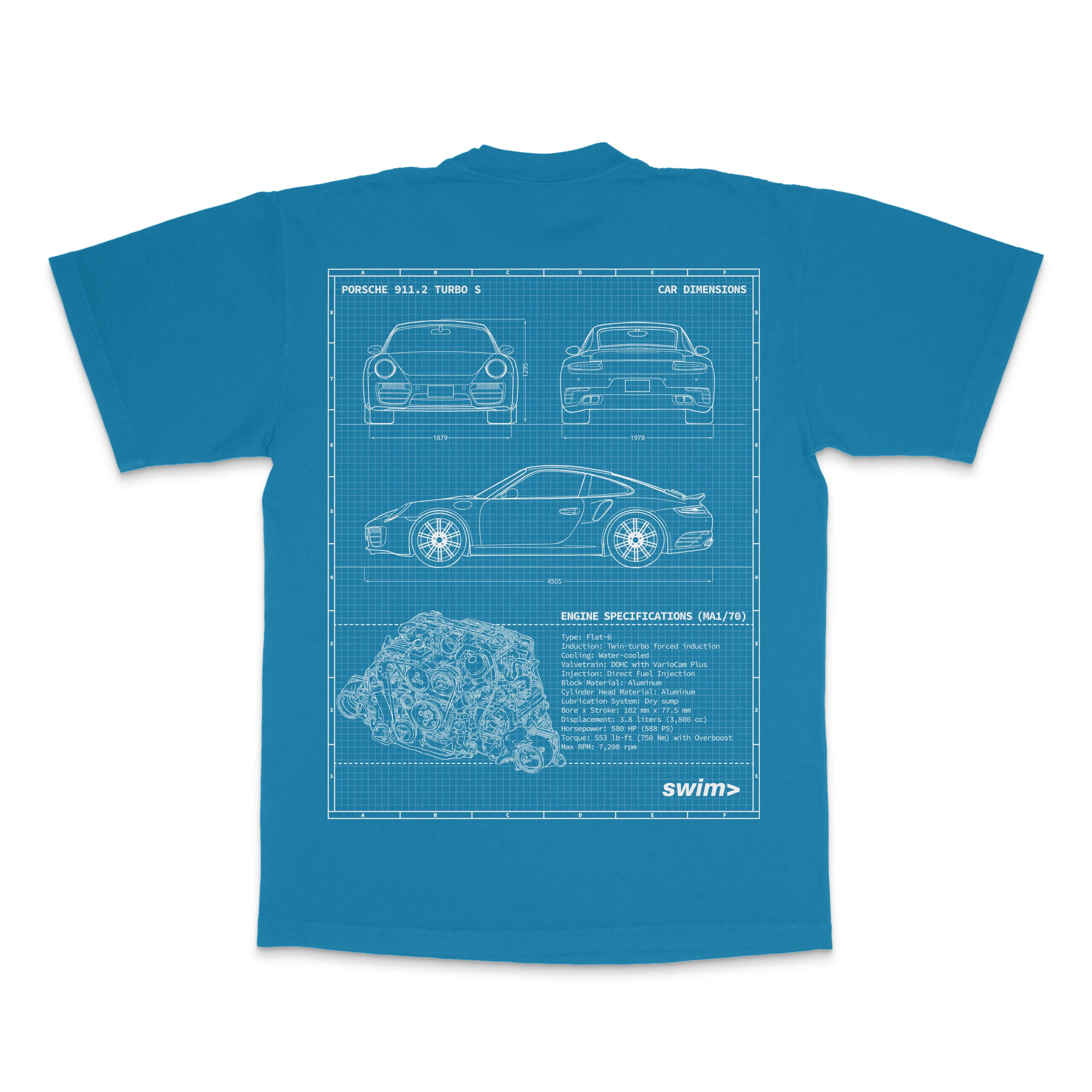Porsche 991 Turbo S Blueprint Tee