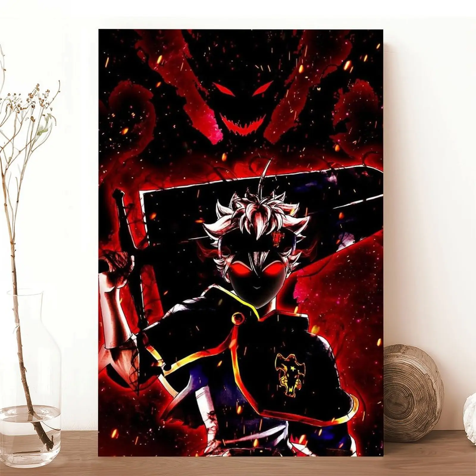 Asta Poster Japan Manga Poster,Anime Posters, Cool Cartoon Handsome Manga,Cool Black Aesthetic, Hippie Room Decor Wall Decoration Artistic
