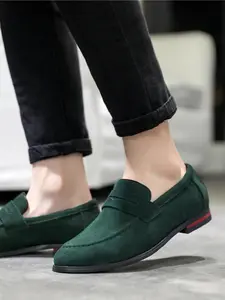 Men's Business Solid Color Slip on Flat Dress Shoes, Fashionable Casual Comfortable Loafers for Daily Wear, Lightweight Breathable Shoes for All Seasons, Affordable Loafers