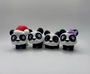 3D Printed Panda Figurines – Santa, Sleepy, Standard & Sassy | Cute Collectible Animal Toys