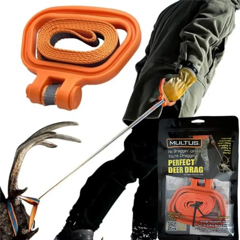 MULTUS Perfect Deer Drag Rope – 400lb Game Puller Unique Hunting Gift for Men, Hunting Game Retrieval Strap