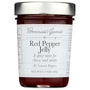 Bonnie's Jams Red Pepper Jelly  8.75 oz Jar -A spicy taste for cheese and meats