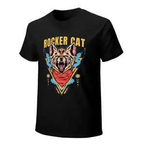 Retro Rocker  T-Shirt, 180g Heavyweight Black Tee, Colorful Geometric  Print, Casual Rock Streetwear, Unisex Fit Short Sleeve,flamingo merch,big deborah,elwood clothing,silverfish clothes,funny shirts,deo merch