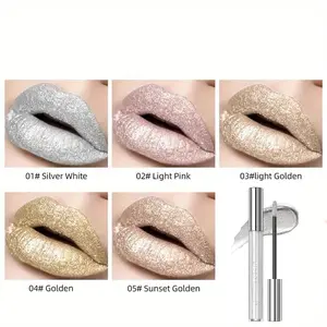 Liquid Lipstick Eyeshadow Dual-Use Long-Lasting Easy Application Pearl Gloss No Smudge Silver Color Lipstick Pen