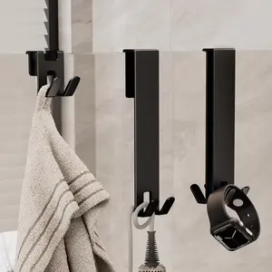 Shower Door Hooks (7.4 Inch) Extended over Door Hooks for Bathroom Frameless Glass Shower Door Stainless Steel