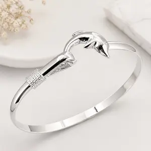 Dolphin  Bracelet Bangle For Her in Silver 925, Elegant Jewelry Bracelet, Jewelry Bracelet Design