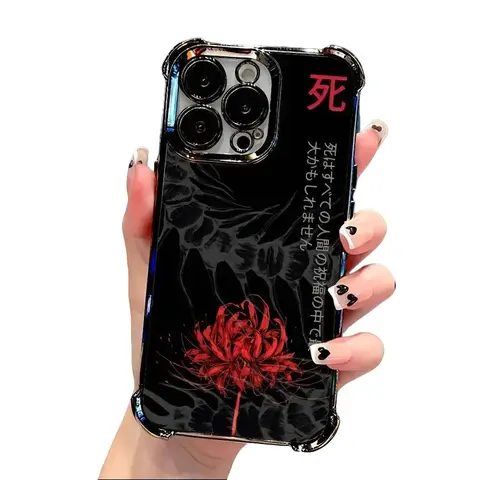 Dark Floral Print Phone Case for iPhone 18 Pro Max 17 17Air 16, 15, 14, 13, 12, 11 Pro Max, X, XS Max, S26 S25 S24 S23 S22 cases, Shockproof Transparent Soft Back Cover Protection Protective Animal Colorful Personalized Smartphone Cellphone Casing