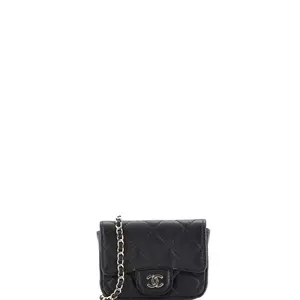 Pre-owned CHANEL material Belt Bags Classic Flap Chain Belt Bag Quilted Caviar Mini by Rebag