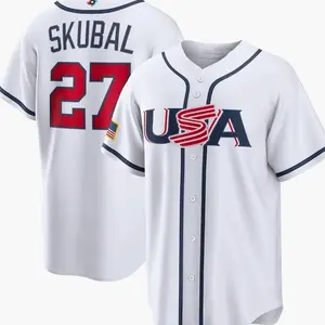 Men's USA Baseball Tarik Skubal Navy/White 2026 World Baseball Classic Home Stadium Jersey