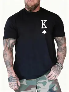 Men's Rock Short Sleeve T-Shirt, Fashion Graphic Tee, Unique Design, Casual Wear for Gamers, Summer Long Fit Kint Fabric