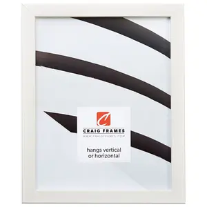 Craig Frames 14 x 18 Inch Picture Frame, Blanco White, Colori 75, 0.75" Wood Moulding, Smooth Finish, Plexiglass Facing and Hanging Kit Included