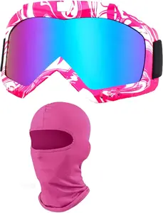OTG Motorcycle Goggles with Balaclava ATV Dirt Bike Motocross Riding Goggles Racing Skiing Goggles for Women Girls