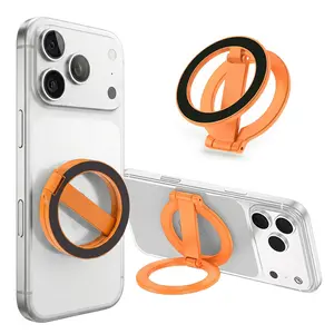 Magnetic Phone Grip for Magsafe,Foldable 360°Rotation Kickstand Mag Safe iPhone Stand, Dual-Sided Magnet Finger Loop Cellphone Ring-Style Holder for Apple 17/16/15/14/13/12 Series&MagSafe Car Moun