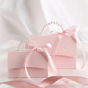 Luxury Wedding Mini Gift Boxes Set of 10, Floral Design with Faux Pearl Handle, Elegant Gifts for Weddings Anniversaries Special Events, Perfect Gift Bundle