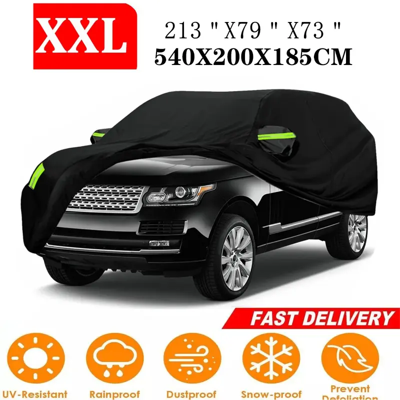 Car Cover Waterproof All Weather, UV Protection Windproof Outdoor FullCar Cover, Full Exterior Covers For Sedan SUV Hatchback Coupe For Automobiles Sun UV Rain Snow Sand Protect Vehicle Painting Silver