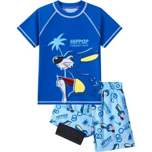 Angel season Boys Swimsuit Toddler Rash Guard Swim Set Long Sleeve Shirt with Swim Trunks Bathing Suit UPF 50+ Swimwear