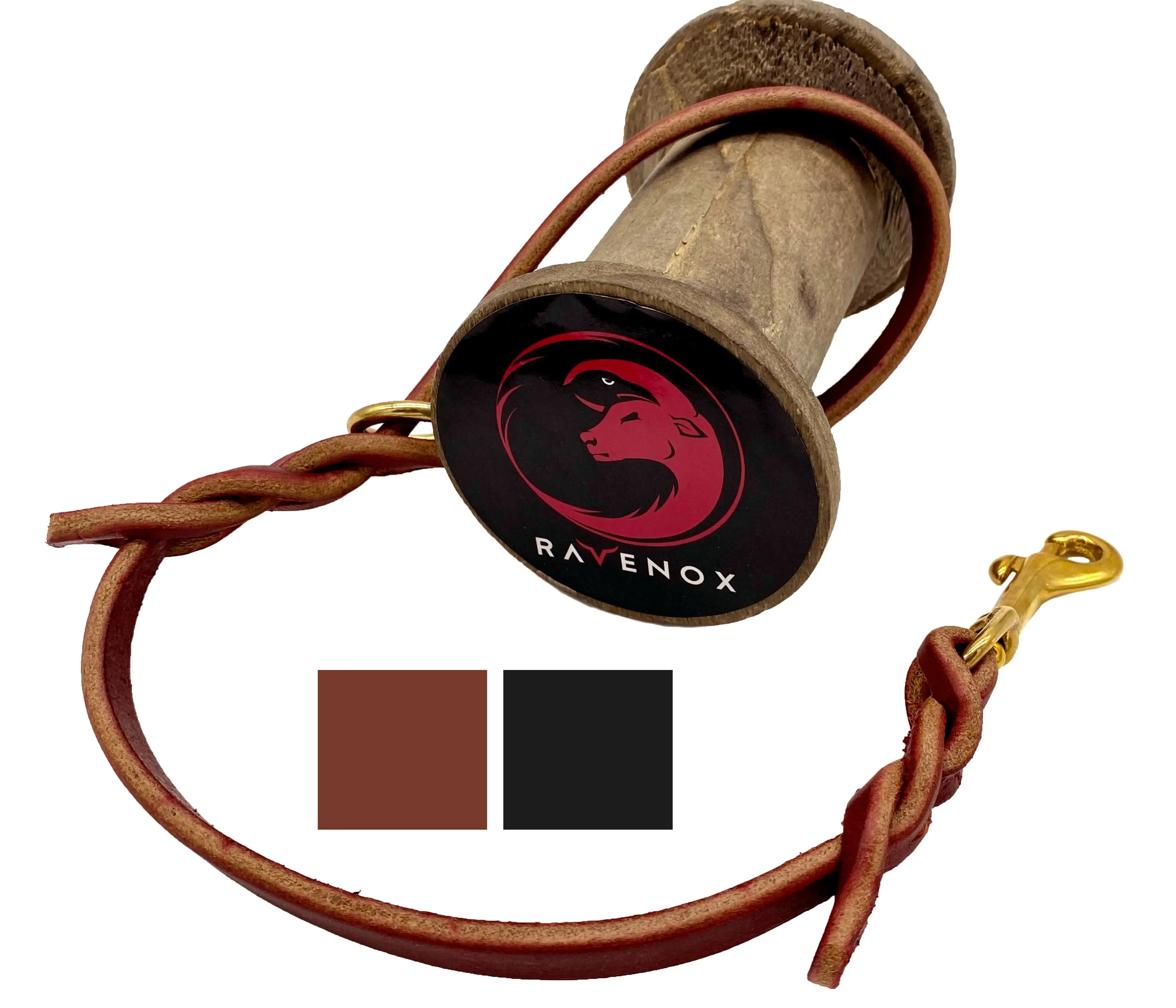 18-inch Braided Leather Dog Leash - Short Traffic Lead
