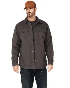 Hawx Men's Gordon Stretch Ripstop Snap-Down Work Shirt Jacket - Charcoal