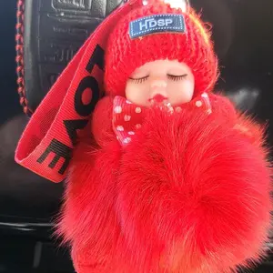 HDSP Fox Hair Baby Dolls Car Plush Keychain - Cute & Adorable Plush Pendant for Keys or Bags - Perfect Everyday Life Accessory & Gift for Couples