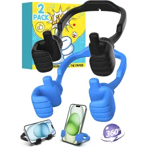 Stocking Stuffers for Teens Boys Girls Adults Cell Phone Stand 2 Pack Thumbs Up Lazy Phone Holder for IPhone Cellphone Stand for Desk Fun Birthday Gifts for Kids Men Women