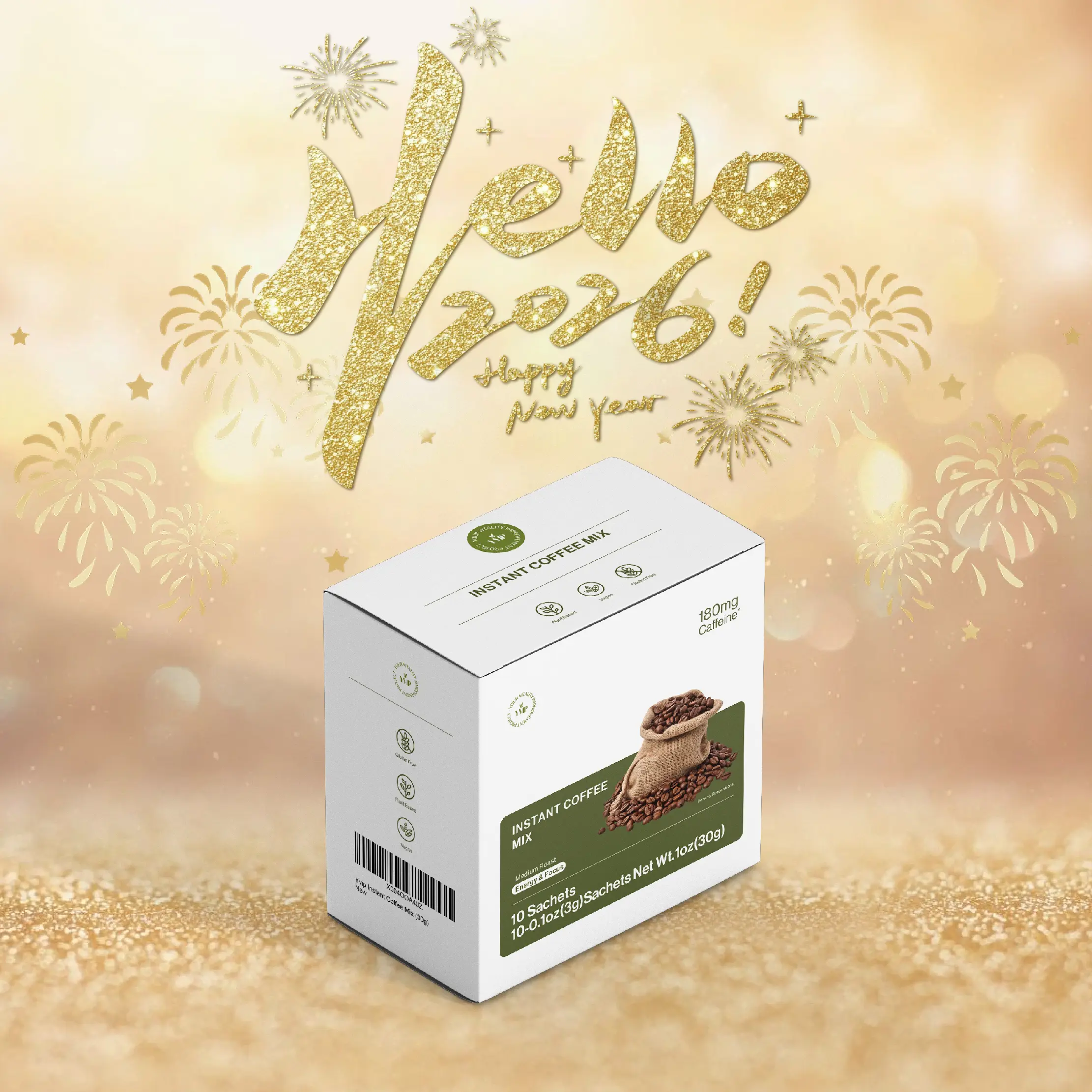 YVIP High Caffeine Instant Coffee Dark Roast Extra Strong Support Enhanced Focus Energy Boost Alertness Workout Performance Potable Coffee Powder