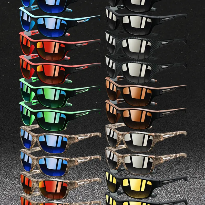 20pcs latest model camouflage square sports glasses, Sporty Eyewear, suitable both men and women,offering multiple color options,nose pad adopt rubber material,comfortable fit design,perfect accessory summer travel and outdoor activities