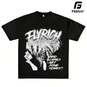 SBreathable Cotton T-shirt with Fly Rich Get Some Money Portrait Money Graphic Gothic Black Crow Humor Anime Double Print Vintage Unisex Casual Top, Y2K Outfit Gift for Fans Top Underwear Streetwear T-Shirt Tropical Gift for Birthday  Holiday