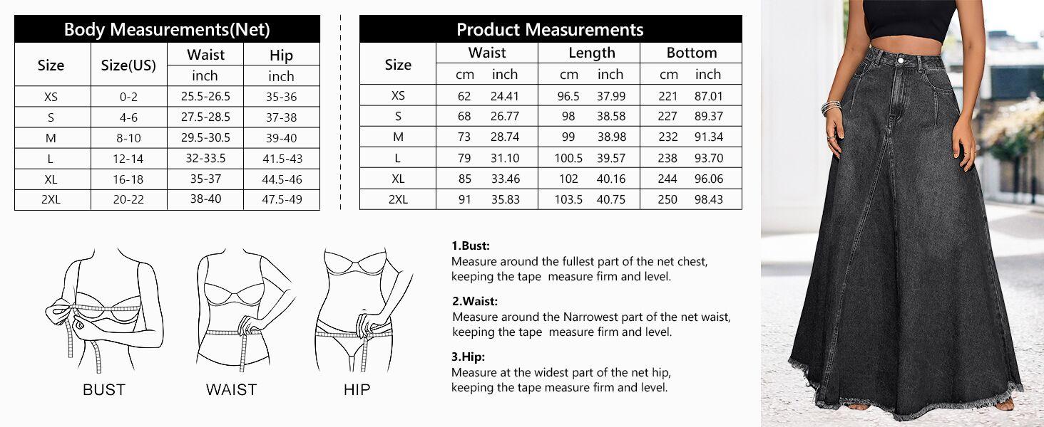 Ebossy Women's Retro Distressed High Waist Frayed Hem A Line Wash Maxi Long Denim Skirt with Pockets & Tassels for Casual & Party Wear Ebossy Women's Retro Distressed High Waist Frayed Hem A Line Wash Maxi Long Denim Skirt with Pockets & Tassels for Casual & Party Wear