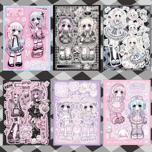 Anime Girl Sticker Pack - Collectible Designs Featuring Anime Girls in Various Styles and Colors