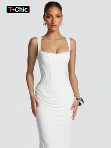 Women Summer Sleeveless Party Club Evening Formal Bodycon Black Long Dress