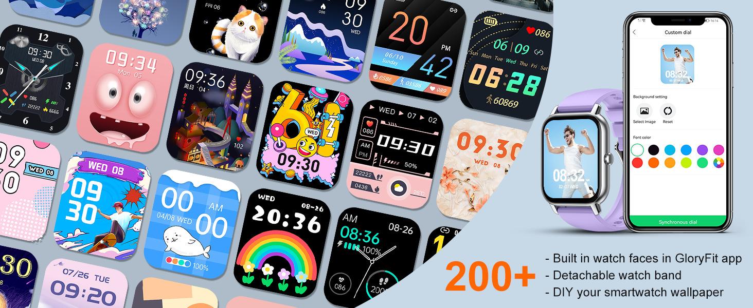 Reloj Inteligente (Smartwatch) con Llamadas Bluetooth, Pantalla Táctil HD de 1.85", Pulsera de Actividad con Monitor de Frecuencia Cardíaca y Sueño, 100+ Modos Deportivos, para Android iOS watch