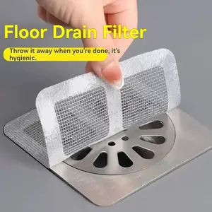 50pcs Hair Filter Mesh for Bathroom Drainage, Kitchen Sink Anti-Clogging, Insect Prevention Floor Drain Cover, Durable & Effective