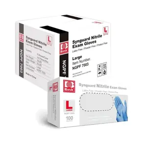 Synguard Basic Nitrile Exam Gloves, blue powder free, Latex free, Size  S M L XL 100PCS Cleaning Water Proof