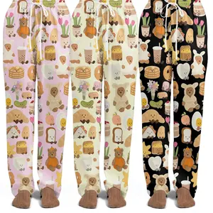 Jellycat Cute Pajama Pants – Cozy Teddy Bear & Breakfast Print Sleepwear, Soft Lounge Pants for Home