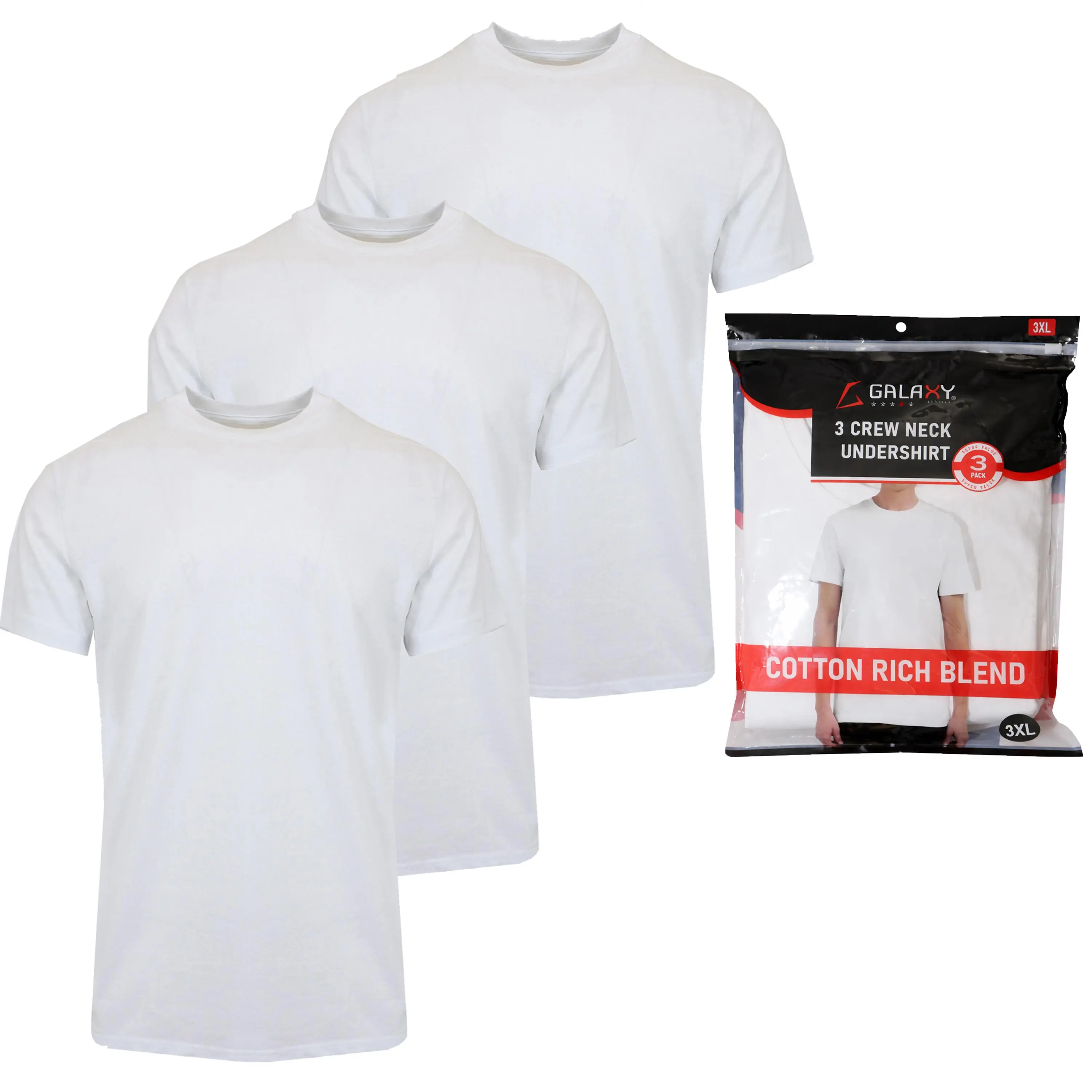 Men's Multi-Pack Classic Short Sleeve Crew Neck 100% Cotton Undershirts (Sizes, S to 3XL) Men's Multi-Pack Classic Short Sleeve Crew Neck 100% Cotton Undershirts (Sizes, S to 3XL)