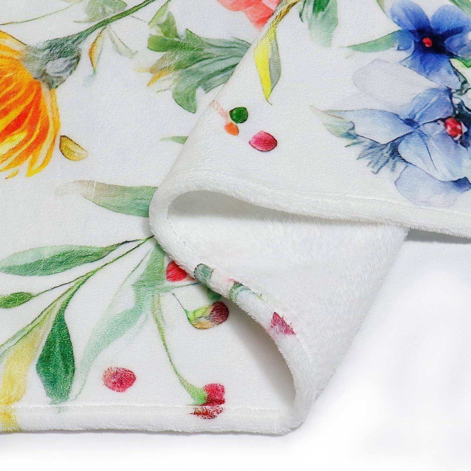 Floral Blanket Vintage Flowers Blankets Butterfly Wildflowers Throw Blanket Soft Cozy Flannel Fleece Throw Blanket Colorful Daisy Plants Bed Blanket for Couch Sofa, 50"×60" Floral Blanket Vintage Flowers Blankets Butterfly Wildflowers Throw Blanket Soft Cozy Flannel Fleece Throw Blanket Colorful Daisy Plants Bed Blanket for Couch Sofa, 50"×60"