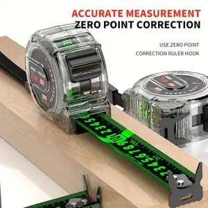 Metric system "Heavy-Duty" High-Precision Self-Locking Fluorescent Steel Tape Measure Set - 196.85" & 275.59", Durable, Wear-Resistant, Anti-Drop with Circle Feature