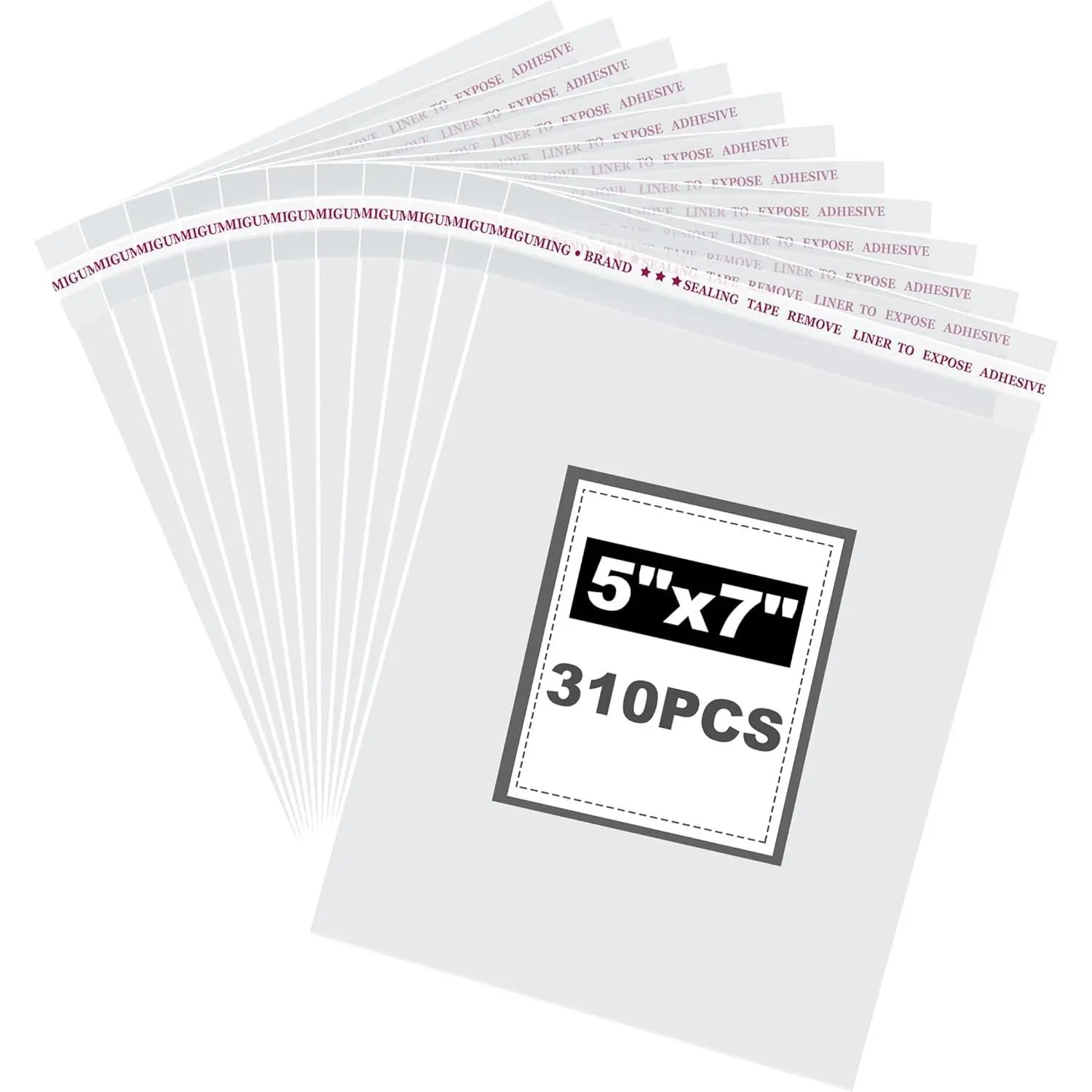 310 count Cellophane Bags 5x7 Inch, Clear Cookie Bags,Self Adhesive,Self-Sealing,Plastic Wrappers bags for Bakery,  Packaging,Candle, Soap and Gifts