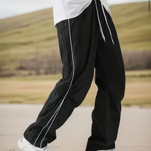 Men'S Plain Casual Trousers Designed for Outdoor Activities, Featuring Drawstrings And Breathable Fabric, Ideal for Fitness And Everyday Use in Any Season