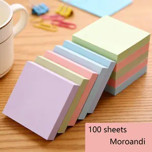 1 Pack of 100 Sheets Morandi Sticky Notes, Colorful Portable Notebook, Self-Adhesive Easy-To-Stick Notepad for Office, Home, School, Adhesive Stickers, Office Supplies