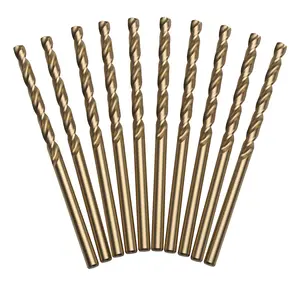 LU&MN M35 Jobber Drill Bits - M35 Cobalt HSS Ultra Hardness & Heat-Resistant - 135° Split Point, Straight Shank - Drilling for Cast Iron, Aluminum and Other Metal - 1/8", 10 pcs